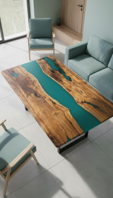 Dining table design table modern tables sea ocean river furniture 200x90 epoxy resin