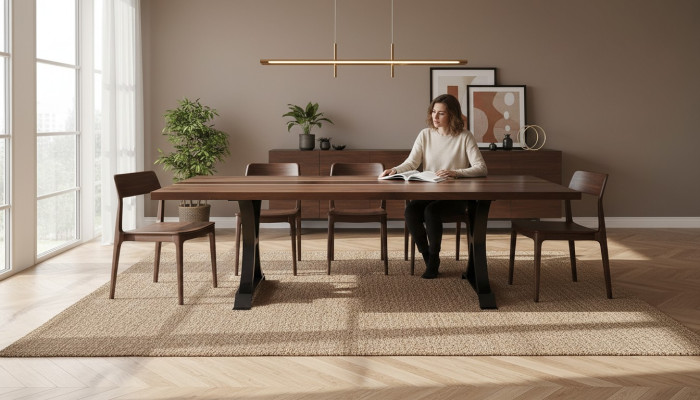 Epoxy Resin Dining Table Real Wood Solid Furniture Waterfall Epoxy Table 240x100cm