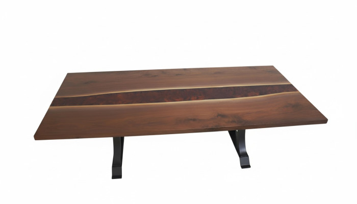 Epoxy Resin Dining Table Real Wood Solid Furniture Waterfall Epoxy Table 240x100cm