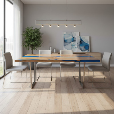 Tables Dining Table Design Table Modern Sea River Furniture 220x90 Epoxy Resin Ocean