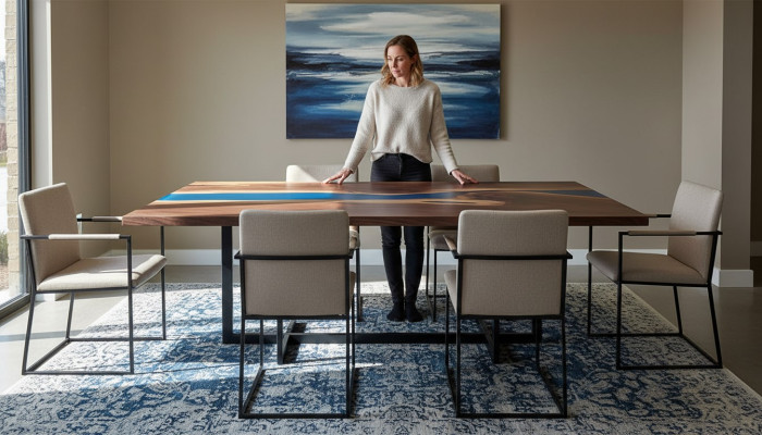 Dining Table Design Table Resin Modern Tables Sea Ocean River Furniture 220x90 Epoxy