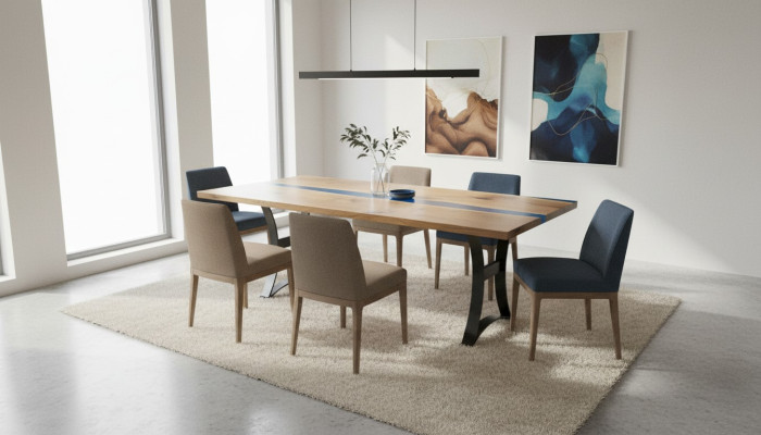 Epoxy resin dining table real wood furniture waterfall epoxy table casting resin solid