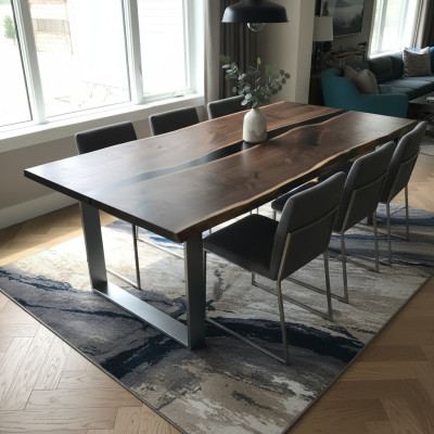 Table dining table tables epoxy resin epoxy real wood solid design furniture 220x90