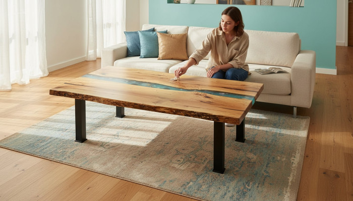 Side table coffee table epoxy furniture designer table epoxy resin tables 120x70cm