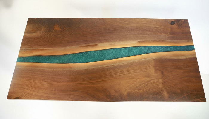 Genuine wood epoxy resin river table black water tables epoxy furniture solid