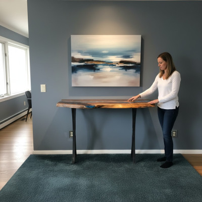 Console table design, desk, sideboard, handcrafted epoxy resin tables