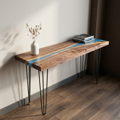 Console table sideboard genuine wood designer table epoxy resin waterfall river