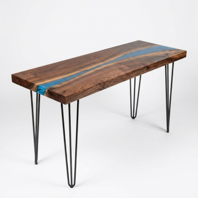 Console table sideboard genuine wood designer table epoxy resin waterfall river