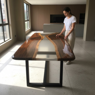 Tables epoxy resin dining table solid wood furniture waterfall epoxy table casting resin