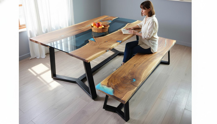Design table bench dining table kitchen table living room tables benches solid 2-piece new