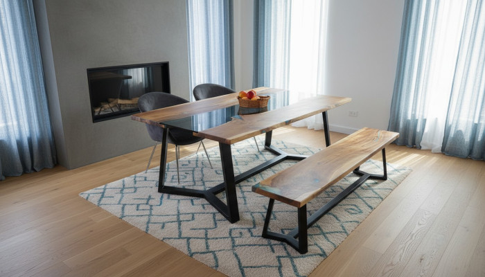 Design table bench dining table kitchen table living room tables benches solid 2-piece new