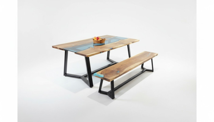 Design table bench dining table kitchen table living room tables benches solid 2-piece new