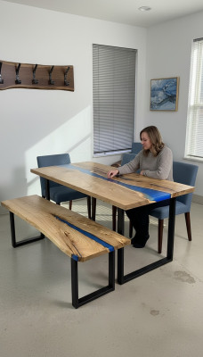 Design table bench dining table kitchen table living room tables solid 2-piece new benches