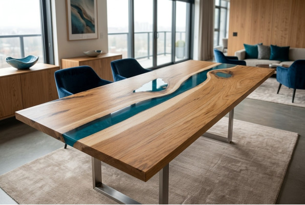 Luxury dining table, real wood designer, solid tables, kitchen table.