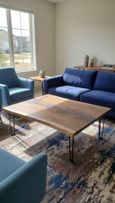 River tables dining table design table modern sea furniture 100x100 epoxy resin ocean