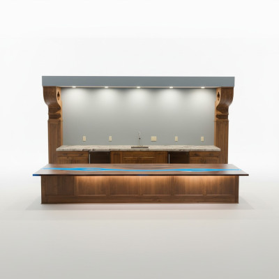 Kitchen countertop, worktop, epoxy resin, epoxy river, genuine custom-made, new, 1 sqm