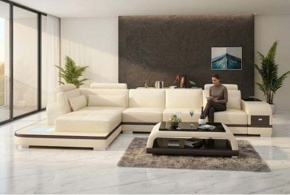 Design living landscape corner sofa upholstered corner suite leather sofa luxury seating suite