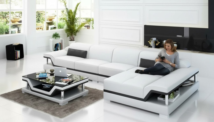 Seating landscape leather sofa corner sofa L-shape modern sofa corner sofa upholstery.