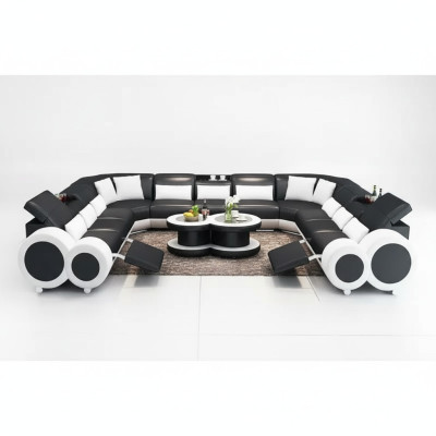 Sectional sofa U-shape modern sofa leather sofa couches upholstered designer furniture set