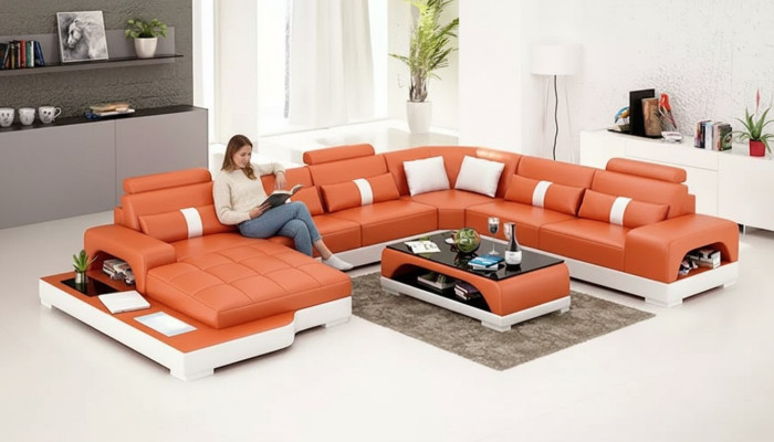Corner sofa, upholstered corner sofa, U-shaped modern sofa, leather sofa, designer sofa