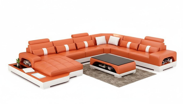 Corner sofa, upholstered corner sofa, U-shaped modern sofa, leather sofa, designer sofa