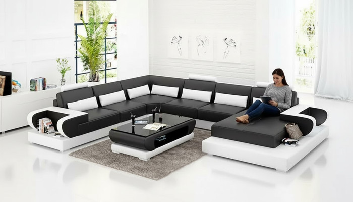 Sectional sofa upholstery corner U-shape coffee table modern sofa living landscape new