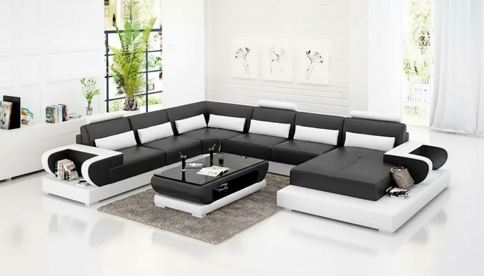 Sectional sofa upholstery corner U-shape coffee table modern sofa living landscape new