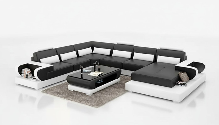 Sectional sofa upholstery corner U-shape coffee table modern sofa living landscape new
