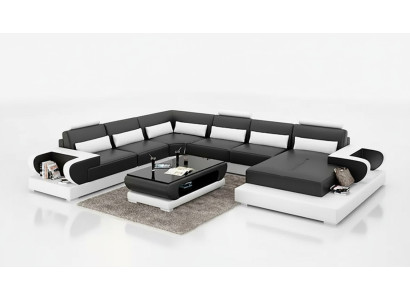 Sectional sofa upholstery corner U-shape coffee table modern sofa living landscape new