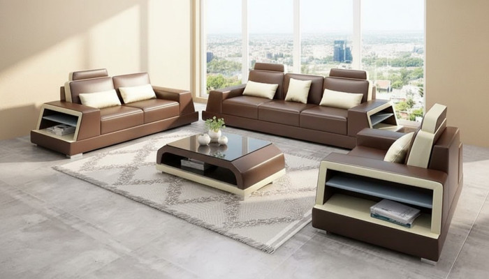 Design Sofa Set 321 Seater Coffee Table Set Leather Set Group 4-piece
