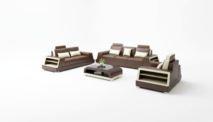 Design Sofa Set 321 Seater Coffee Table Set Leather Set Group 4-piece