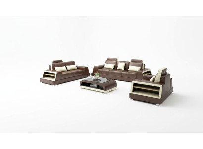 Design Sofa Set 321 Seater Coffee Table Set Leather Set Group 4-piece