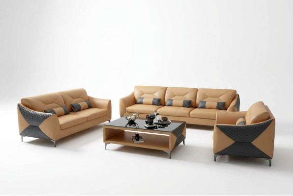 Modern sofa suite 321 seater coffee table set leather group 4-piece