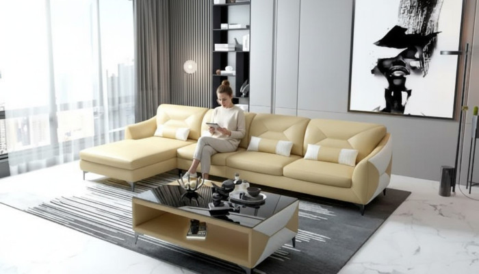 Leather sofa designer sofa corner sofa L-shape modern sofa leather sofa corner sofa upholstery