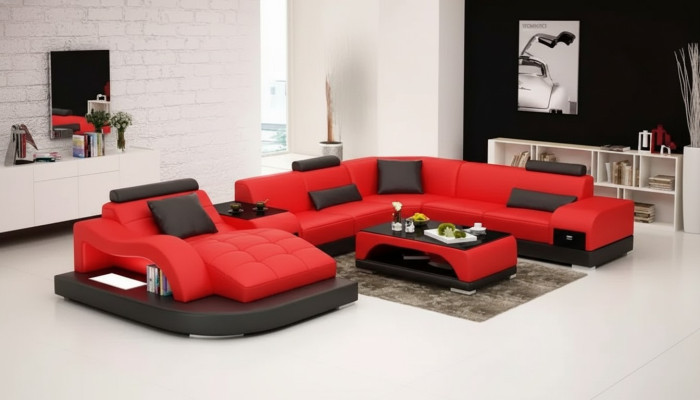 Sectional sofa, U-shaped, armchair, coffee table, modern sofa, leather sofa, sectional sofa, upholstery, 2-piece set