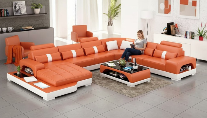Corner set sofa upholstery corner group living landscape leather sofa couches sofas U-shape