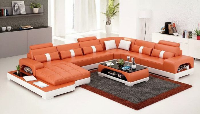 Corner set sofa upholstery corner group living landscape leather sofa couches sofas U-shape