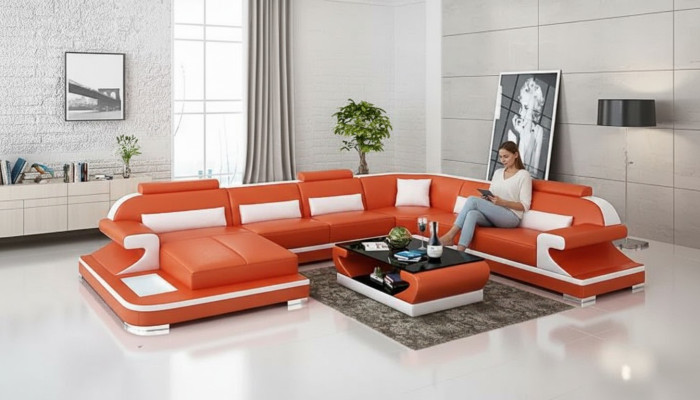 Corner sofa living area corner couch corner unit sofa L-shaped leather sofa couch upholstery