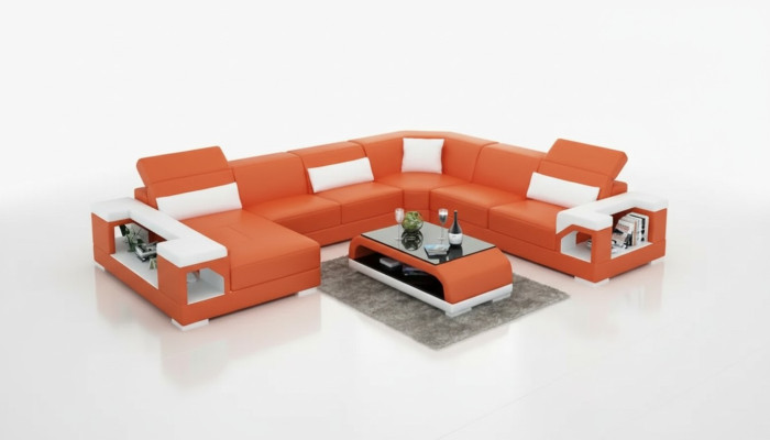Corner sofa, living landscape, corner couch, corner suite, upholstered sofa, U-shaped leather sofa, couch.