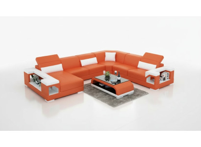 Corner sofa, living landscape, corner couch, corner suite, upholstered sofa, U-shaped leather sofa, couch.