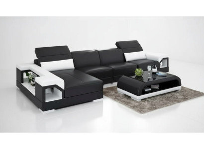 Corner sofa upholstered corner sofa modern L-shape coffee table sofa living landscape 2-piece. New