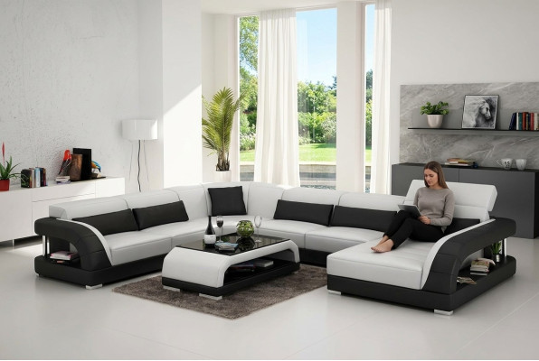 Design corner sofa living room furniture modern corner couch leather upholstery couch