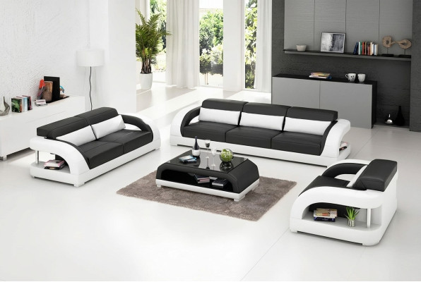 Leather sofa set 3+2+1 seater + coffee table leather sofa modern sofa