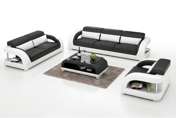 Leather sofa set 3+2+1 seater + coffee table leather sofa modern sofa