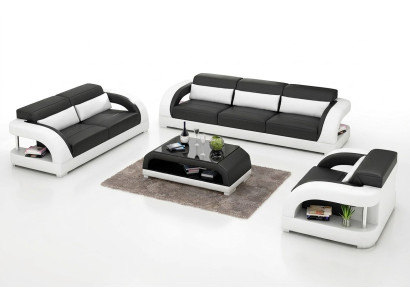Leather sofa set 3+2+1 seater + coffee table leather sofa modern sofa