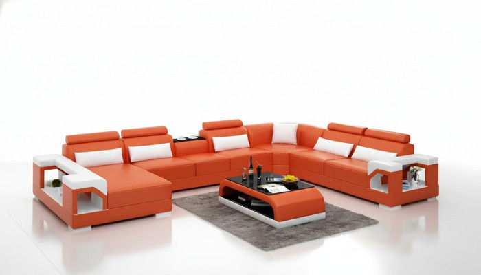 Design corner sofa living room furniture decor modern corner couch leather upholstery couch