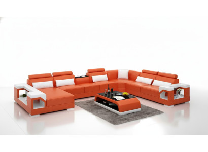 Design corner sofa living room furniture decor modern corner couch leather upholstery couch