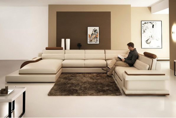 Modern living landscape corner sofa couch upholstery corner suite 2-piece.