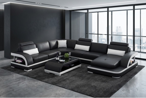 Design corner sofa living room decor furniture modern corner couch leather upholstered couch
