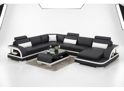 Design corner sofa living room decor furniture modern corner couch leather upholstered couch
